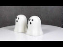 Halloween Gothic Spooky White Cloaked Ghosts Ceramic Salt And Pepper Shakers Set