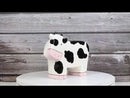 Whimsical Boxy Holstein Bovine Milk Cow Money Coin Savings Piggy Bank Figurine