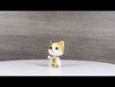 Japanese Fortune Charm Maneki Neko Calico Beckoning Cat Bobblehead Figurine