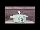 Green Curious Panda Bear Donburi Ramen Soup Bowl With Glass Lid And Handles