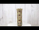 Southwestern Indian Beaded Turquoise Mystic Owl Faux Leather Cowboy Boot Vase