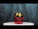 Metallic Gold And Red Alien UFO Jointed Skull Grinning Coffee Mug Macabre Decor