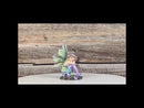 Summer Night Dream Green Girl Fairy Garden with Lavender Mushrooms Figurine