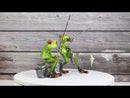 Pack of 2 Favorite Pastime Green Frogs Besties Rod Fishing by The Pond Figurines