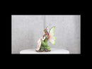 Sitting Pretty Tribal Elf Pixie Earth Fairy in Green Foliage Dress Figurine