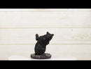 Rustic Western Hide And Seek Black Bear On Tree Ring Cell Phone Holder Figurine