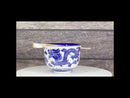 Blue White Oriental Dragon King Ceramic Donburi Ramen Bowl With Chopsticks Set