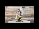 Queen Tribal Fairy Holding Dragon Hatchling By Mushroom Forest Stool Figurine