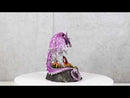 Metallic Purple Silver Volcano Dragon Mother Guarding LED Lighted Egg Figurine