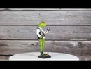 Bow Tie Billiards Pro Green Toad Frog Applying Chalk to Pool Cue Tip Figurine