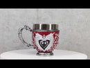 Wicca Scroll Art Dragon Blood Red Vial With Silver Heart Dragons Tea Cup Mug