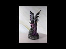 Purple Fairy With Dragon Sitting On LED Crystal Geode Night Light Statue Decor