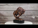 Western Charging American Buffalo Bison Bull Bronze Electroplated Resin Statue