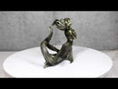 Nautical Aged Bronze Resin Seductive Mermaid Siren With Fishnets Figurine 7"L