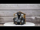 Forest Black Bear By Wooden Lodge Napkin And Glass Salt Pepper Shakers Holder