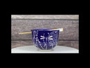 Auspicious Blue Tombo Dragonfly Ceramic Donburi Ramen Bowl With Chopsticks Set