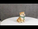 Lifelike Adorable Sitting Japanese Shiba Inu Puppy Dog with Scarf Mini Figurine