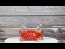 Nautical Marine Red Stone Crab Salt and Pepper Shakers Holder Figurine Set