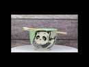 Green Lucky Panda With Flowers Ceramic Donburi Ramen Bowl With Chopsticks Set