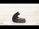 Western Rustic Forest Black Bear Hugging Tree Ring Coasters And Holder Set