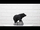 Rustic Wildlife Forest Black Bear Walking On River Rock Steppes Figurine