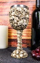 Ossuary Heaps Of Skulls Skeletal Bones Graveyard Wine Chalice Goblet Terror Tomb