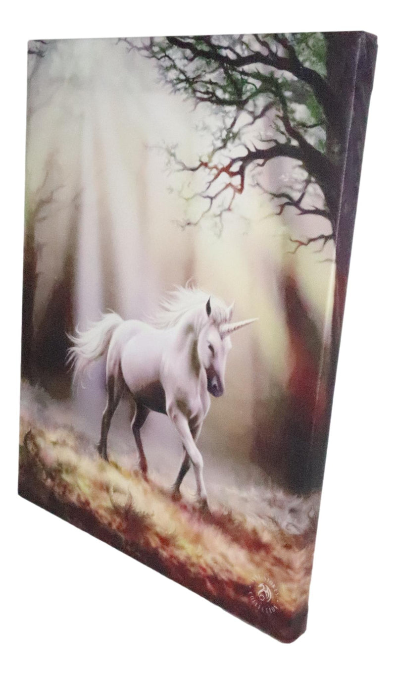 Ebros Anne Stokes Small Glimpse Sacred Unicorn Wood Framed Picture Canvas Wall Decor