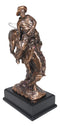 Large Rustic Western Rodeo Cowboy With Bucking Horse Statue With Black Base