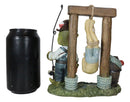 Bait And Tackle Wharf Sea Bass Fish With Fishing Pole Tied Up Fisherman Figurine