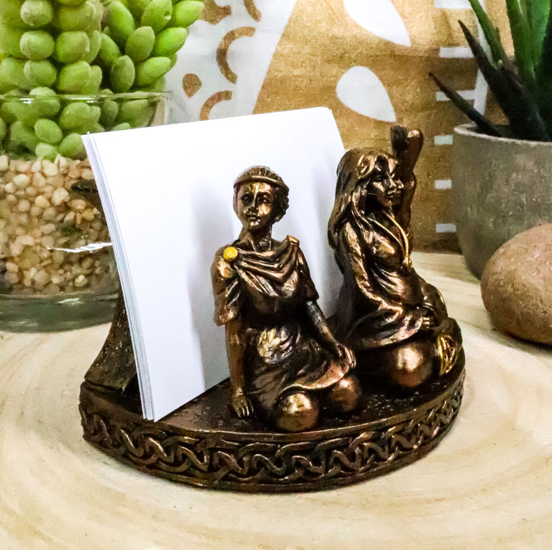 Ebros Triple Moon Goddess Maiden Mother Crone Pentagram Business Card Holder Figurine