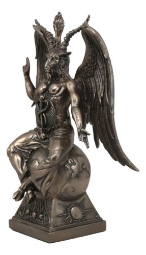 Ebros Gift 15" Height Large Baphomet On Globe Statue Sabbatic Goat Figurine