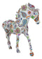 Equestrian Chic Beauty Rainbow Paisley White Horse Hand Painted Statue 7.5" L