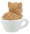 Ebros Lifelike Orange Tabby Cat Teacup Pet Pal 3" Tall with Glass Eyes Figurine