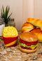 Big Burger And Golden Fries Salt And Pepper Shakers Set Ceramic Spice Decor