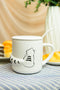 Pack Of 2 Black White Abstract Cats 3D Tail Coffee Mugs With Lid And Spoon 12oz