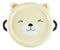 Pack Of 2 Beige Kuma Bear Porcelain Kids Food Bowls 25Oz W/ Condiment Lid Plate