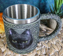 Ebros Gift Celtic Mystical Black Cat Witching Hour Resin 16oz Drinking Mug With Stainless Steel Rim Figurine For Coffee Tea Cereal Drinks Halloween Kitchen Dining Decor Of Cats Felines Kitty Kittens