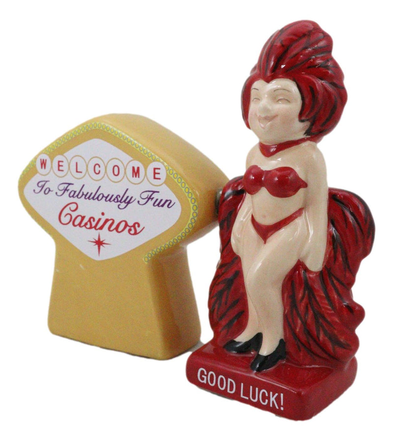 Welcome To Fabulously Fun Casinos Good Luck Pin Up Show Girl Salt Pepper Shakers