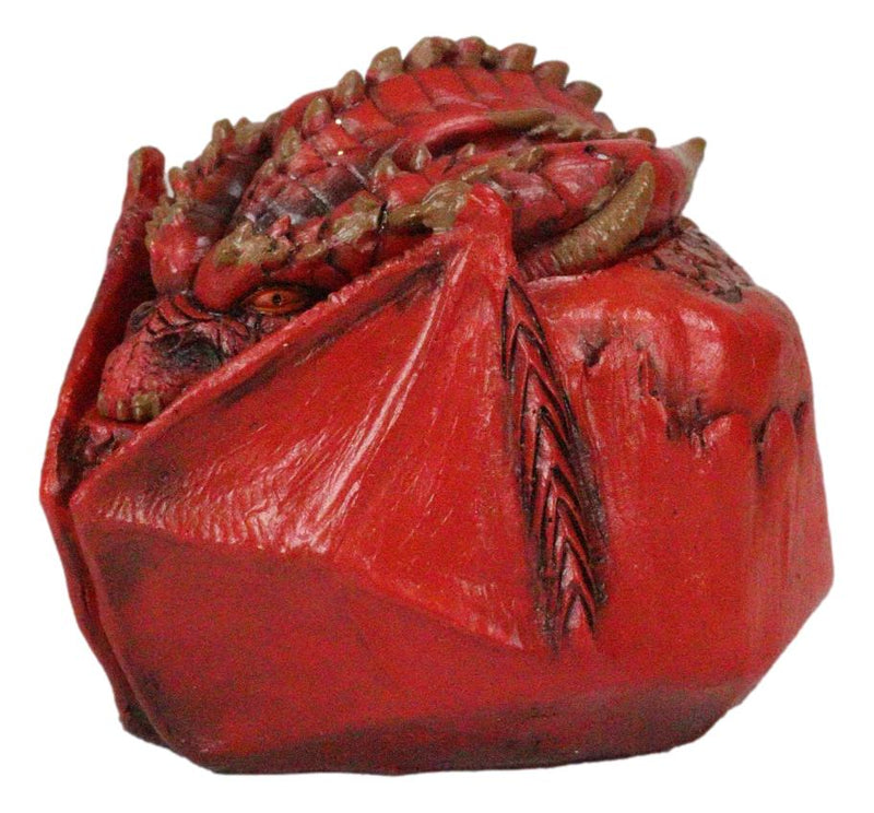 Awaken The Dragon Hibernating Red Drake Small Stash Decorative Box Figurine