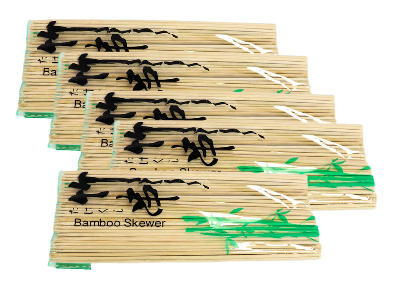 8"L Bamboo Skewers Sticks For BBQ Appetizer Fruits Cocktails Kabobs Pack Of 500