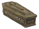 Rustic Vampire Coffin Box Rest In Peace Dracula Casket Trinket Box 8"L