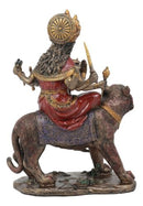 The Invincible Eight Handed Hindu Goddess Durga Sitting On Bahan Tiger Statue