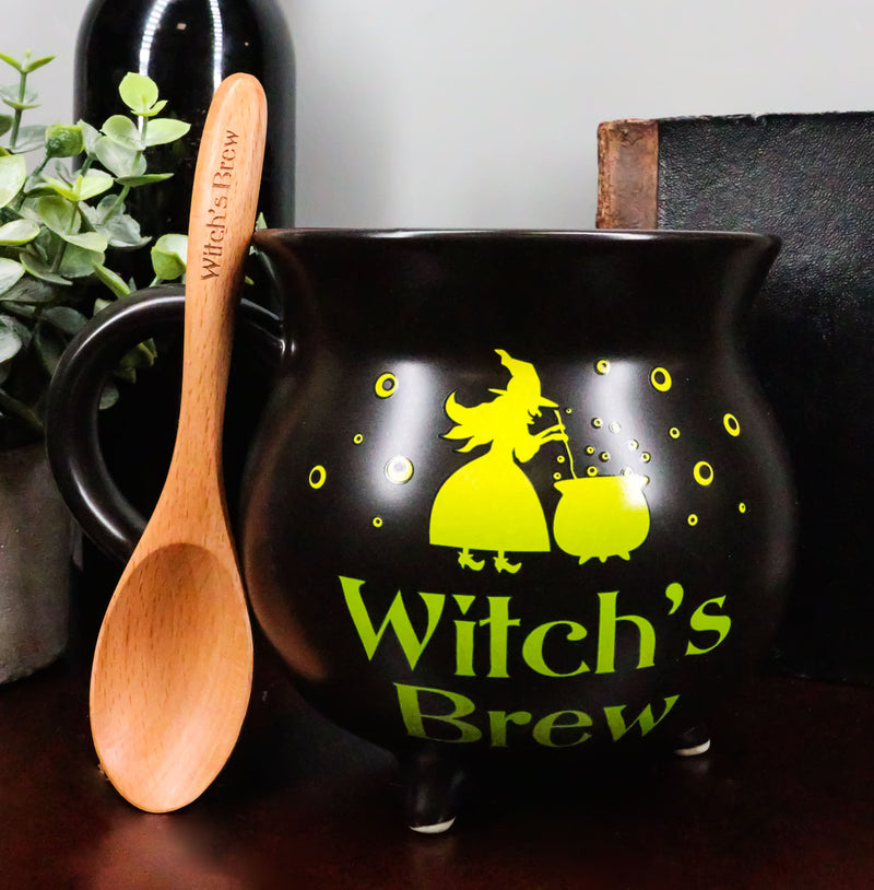 Wicca Witch's Brew Alchemy Magic Cauldron Soup Bowl Large Coffee Mug With Spoon