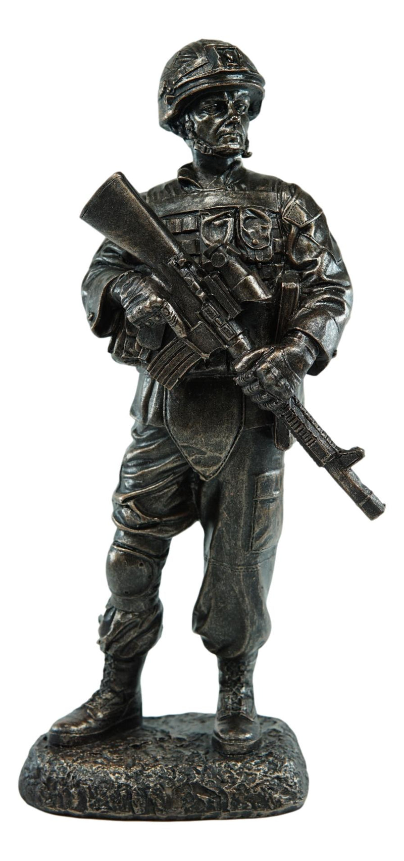 Ebros Modern Military Marine Soldier On Guard Carrying Rifle Decorative Figurine 10"H