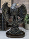 American Patriotic Large Bald Eagle Perched On Rocky Cliff Resin Figurine 10"H