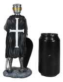 Black Cloak Medieval Crusader Swordsman With Shield Of Faith Knight Figurine