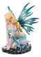 Elemental Water Goddess Khaleesi Fairy with Two Baby Dragons Statue 12.25"H