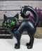 Witchcraft Mystical Curling Black Cat Green Eyes Standing Halloween Figurine