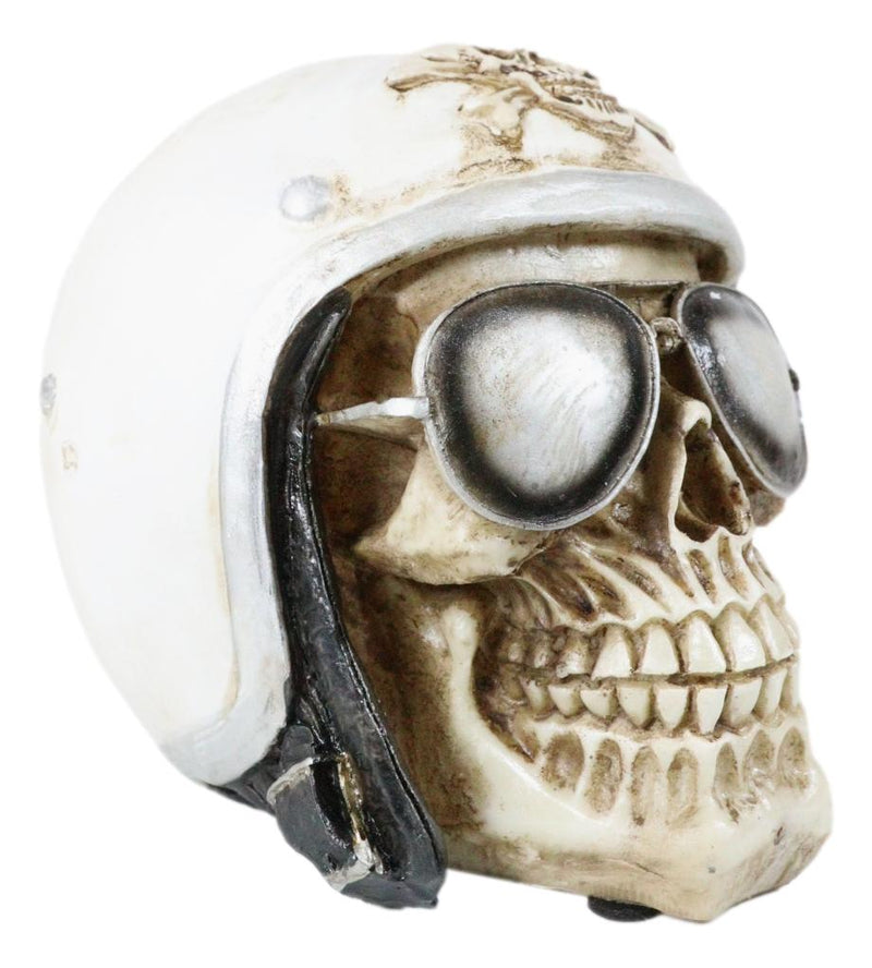 Air Force Aviation Airman Fighter Pilot Helmet Skull With Aviator Shades Statue