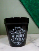 Black Cat Witches Garden Wicca Witchcraft Apothecary Flower Herbs Planter Pot